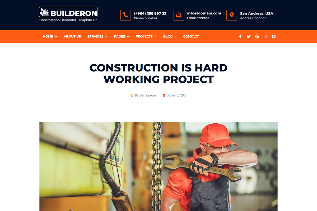 Construction Elementor Template Kit, a Landing Page Template by Elite Templates (Photo 14 of 15)