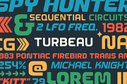 Turbeau — Retro-futuristic font, a Font by SimpleBits® (Thumbnail 2 of 7)