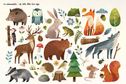 Forest Animals. Woodland Collection, an Animal Illustration by Hanna's ArtLab (Thumbnail 2 of 4)