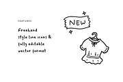 70 doodle icons 'shopping', an Outline Icon by Pinkbrush (Thumbnail 4 of 5)