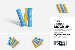 Stick Sachet Mockup, a Packaging Mockup by bimockup