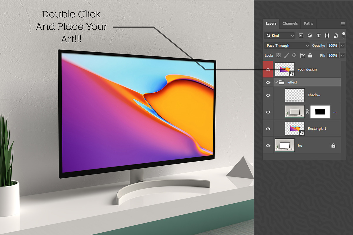 Monitor Display Mock-up #02, a Product Mockup by alexandeerco (Photo 2 of 5)