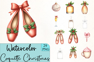 Coquette Christmas Clipart, an Illustration by CrexoraLab