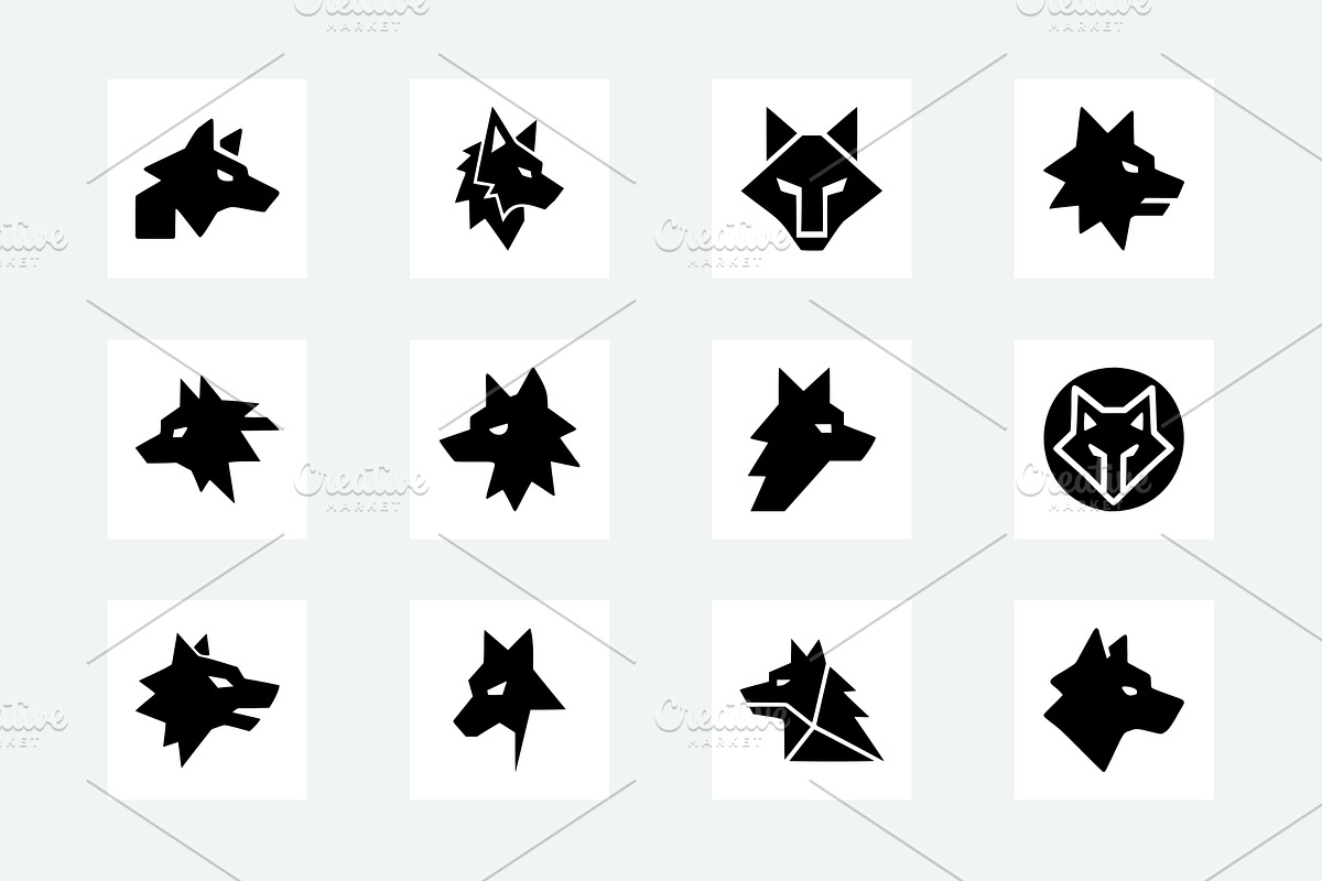 Wolf Head Silhouette Vector Bundle, an Animal Illustration by Vectorium Studio (Photo 1 of 4)