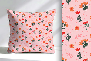 Pink Floral Seamless Pattern