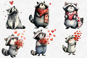 Funny Valentine Raccoon Clipart, an Illustration by Designworld (Thumbnail 2 of 6)