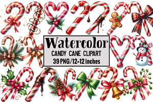 Candy Cane Clipart, an Illustration by Design Market
