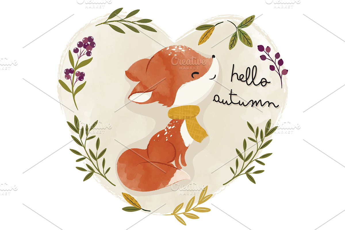 Cute fox vector. Fox pattern print, an Animal Illustration by StudioLondon (Photo 5 of 6)