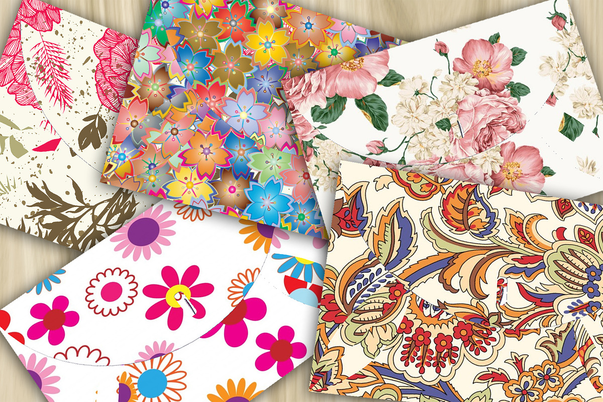 5 PDF Floral Gift Envelopes, a Print Template by Kseniya-Omega (Photo 2 of 6)