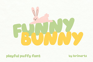 Funny Bunny playful handwritten font, a Handwritten Font by lerinartstudio