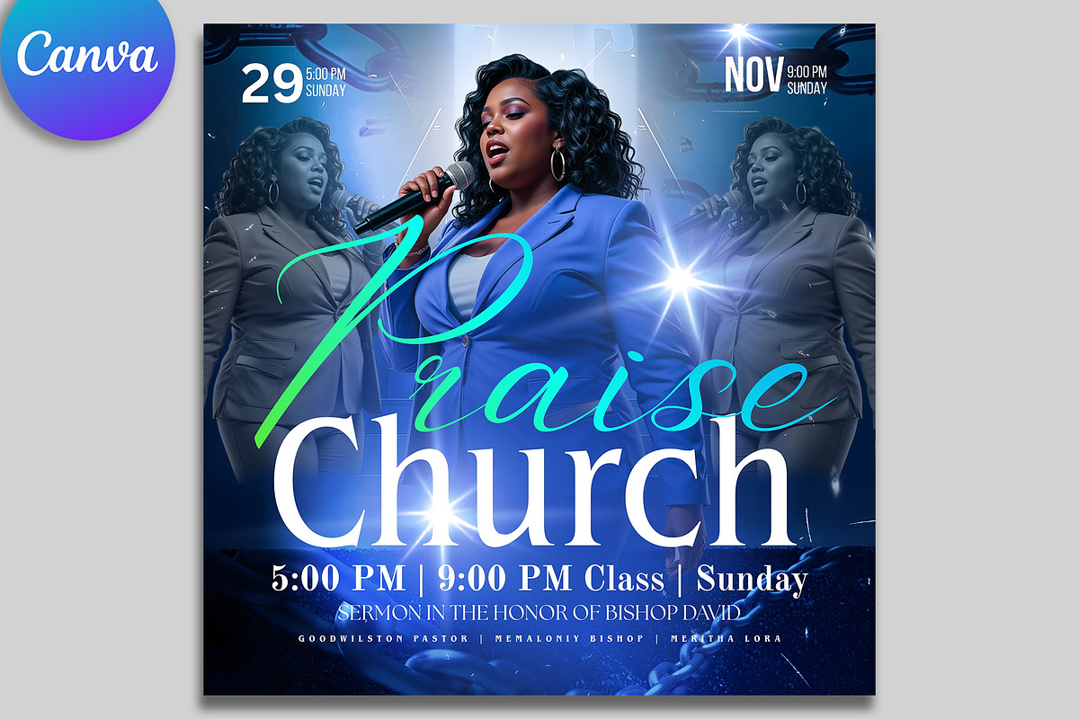 Church Praise Canva Flyers, a Flyer Template by Design Up (Photo 2 of 2)