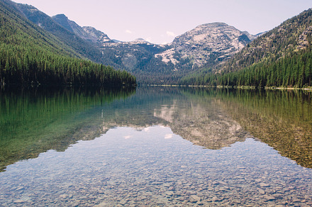 Mountain, Lake, Tree Reflection
