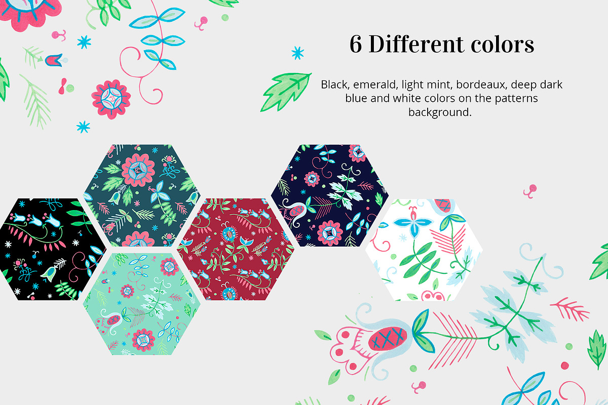Floral pattern. Foliage and flowers, a Decorative Illustration by Folkheart (Photo 6 of 11)
