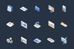 Statistics And Data 3D Icon Set