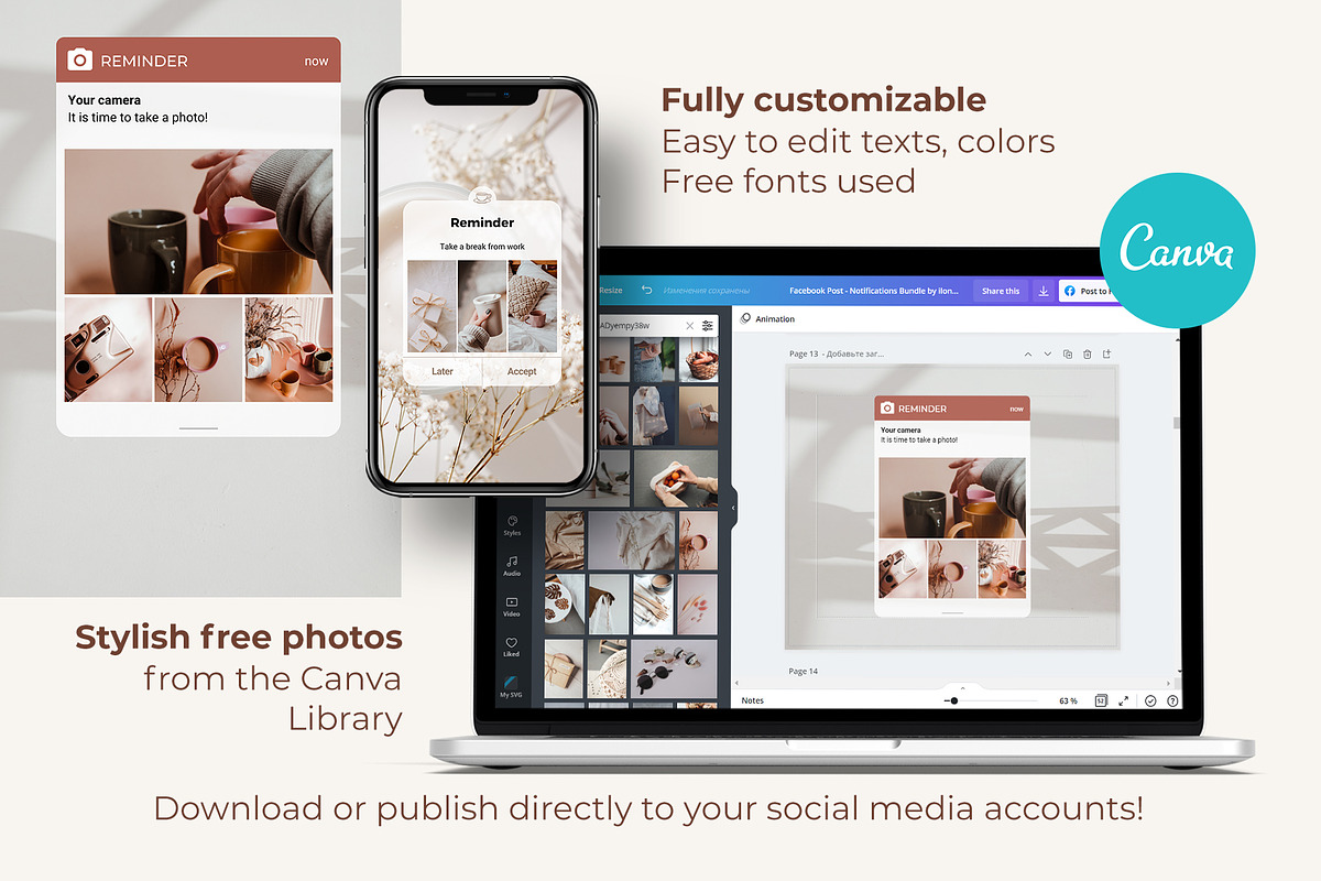 Reminders Canva Templates BUNDLE, a Social Media Template by ilonitta (Photo 4 of 14)