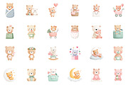 Baby Bear, Baby Shower Clipart, an Animal Illustration by Sublimation Artist (Thumbnail 2 of 6)