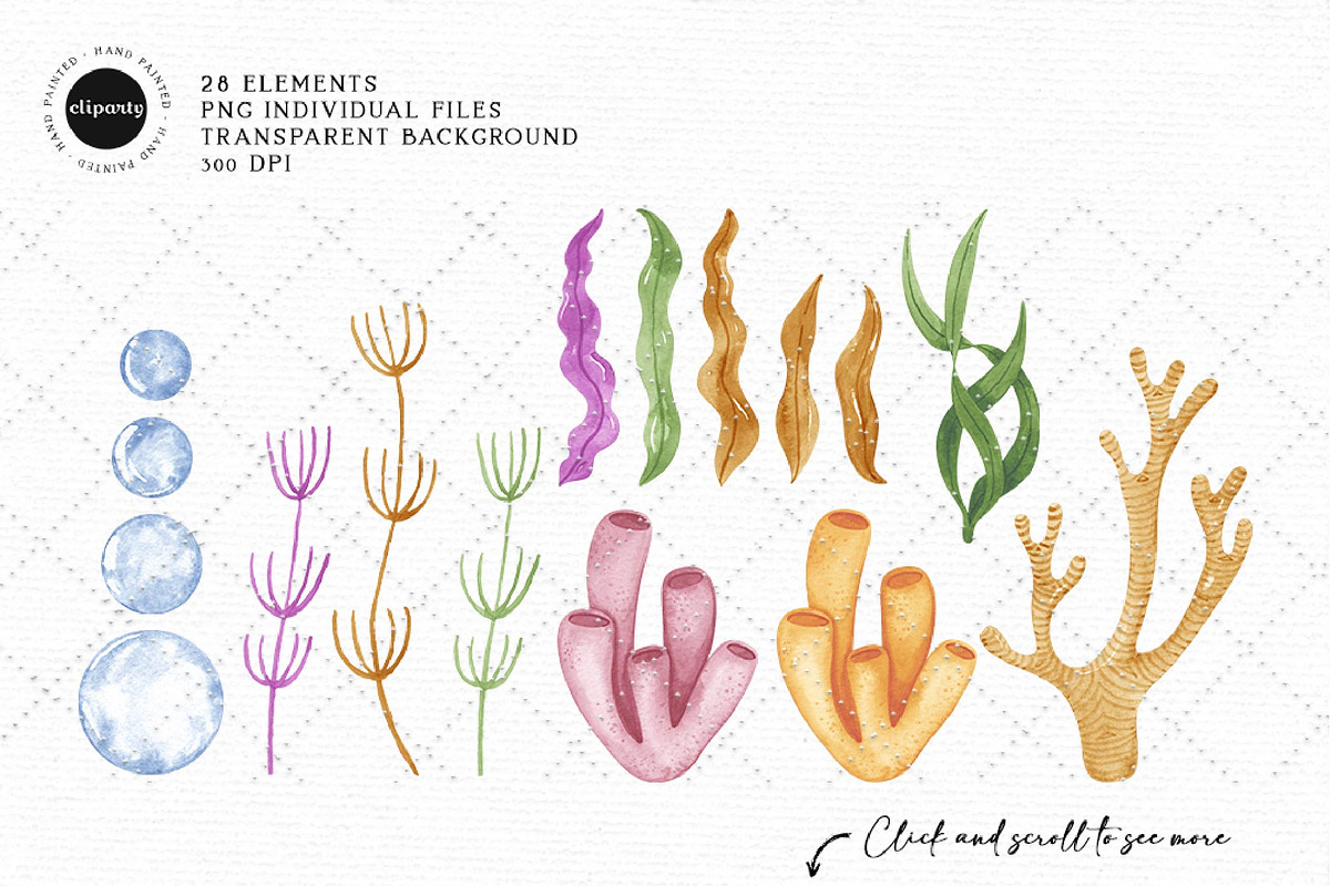 Sea Animals Watercolor Clipart, an Illustration by Gau Silva Studio (Photo 3 of 4)