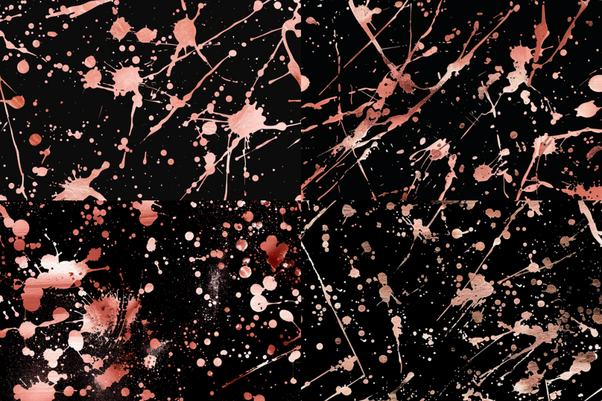 Rose Gold Paint Splatter Patterns, a Pattern Graphic by PrintablesByFranklyn (Photo 6 of 6)