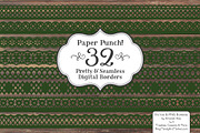 Forest Green Vector Lace Borders, an Illustration by Amanda Ilkov (Thumbnail 3 of 5)