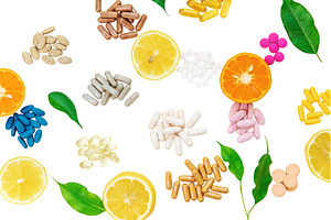 Various tablets and capsules, a Health & Medical Photo by yanadjana