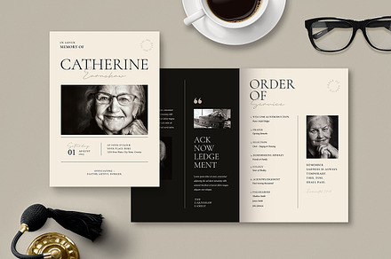 Minimalist Funeral Program Template, an Invitation Template by Vynetta