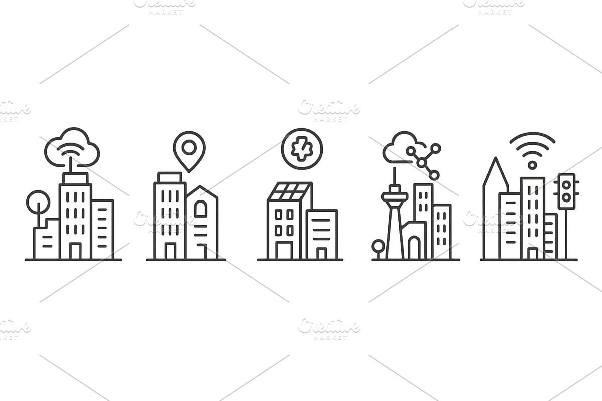 Modern city skyline showcasing, an Object Illustration by ZinetroN