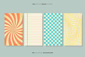 4 Groovy Hippie 70s Posters