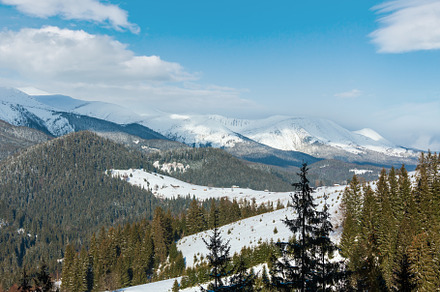 Morning winter mountain ridge, a Nature Photo by YuriyB