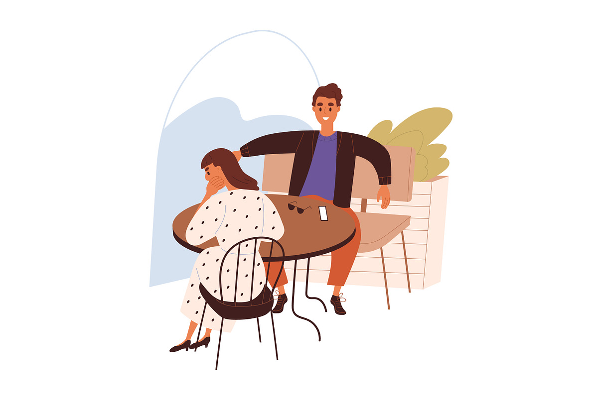 Couples on good and bad dates set, a Person Illustration by Good Studio (Photo 5 of 9)