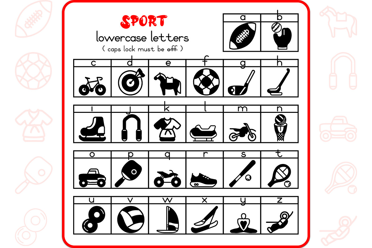 Sport Alphabet - Dingbat Font, a Symbol Font by WADLEN (Photo 3 of 7)
