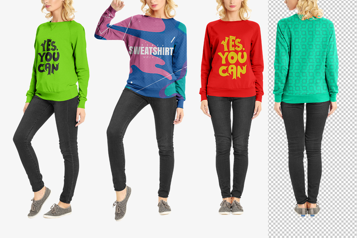 Women Sweatshirt Mock-Up, a Hoody Mockup by Mock-up Store (Photo 4 of 8)
