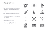 Music and Instruments Icons, an Outline Icon by Middltone (Thumbnail 2 of 5)