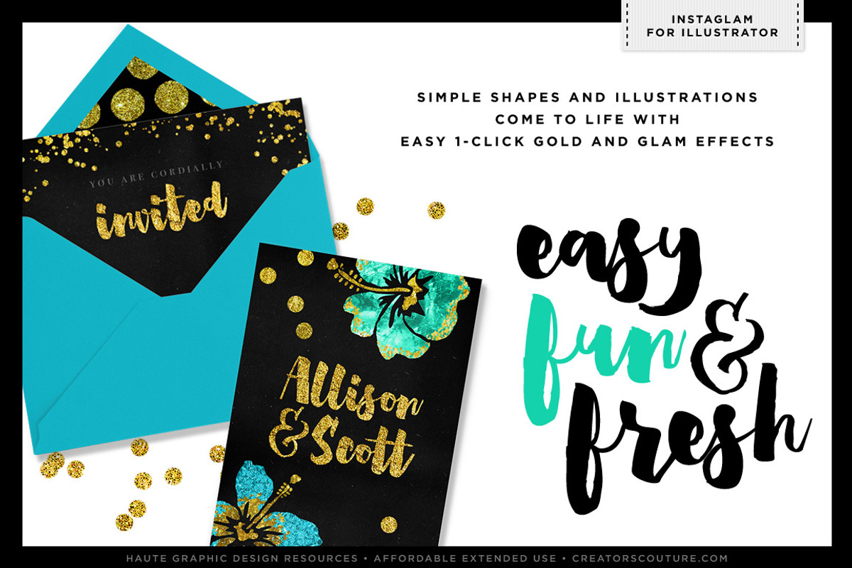 Gold Foil Textures+Styles Ai Bundle, a Layer Style Add-On by Creators Couture (Photo 2 of 4)