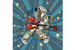 Pop Art Retro An astronaut sings, an Illustration by studiostoks