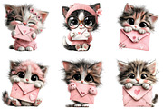 Valentine Cat Love Letter Clipart, an Illustration by CraftArtStudio (Thumbnail 4 of 6)