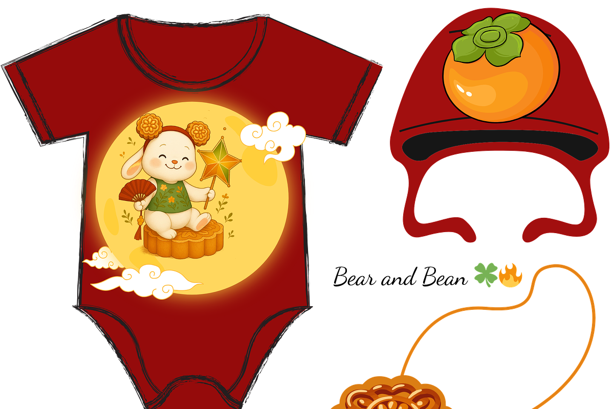 Mid-Autumn Festival Girl Clipart, a Graphic by Bear and Bean Studio (Photo 3 of 5)