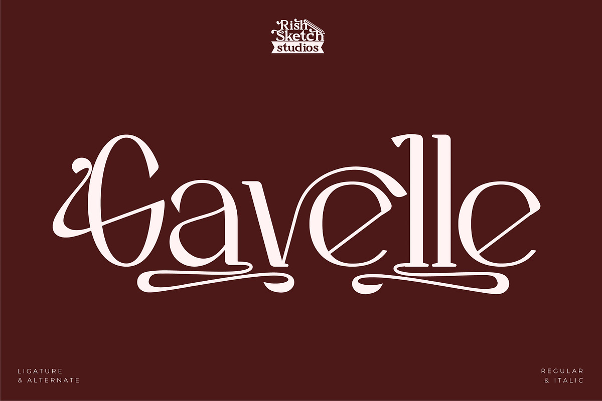 Gavelle -  Serif Typeface Font, a Serif Font by Rishsketch (Photo 1 of 15)