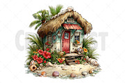 Whimsical Summer Beach Hut Clipart, an Illustration by Craft Nest (Thumbnail 11 of 12)
