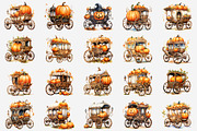 Pumpkin Chariot Watercolor, an Illustration by Gemstone (Thumbnail 2 of 12)