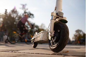 Electric scooter for rent close up