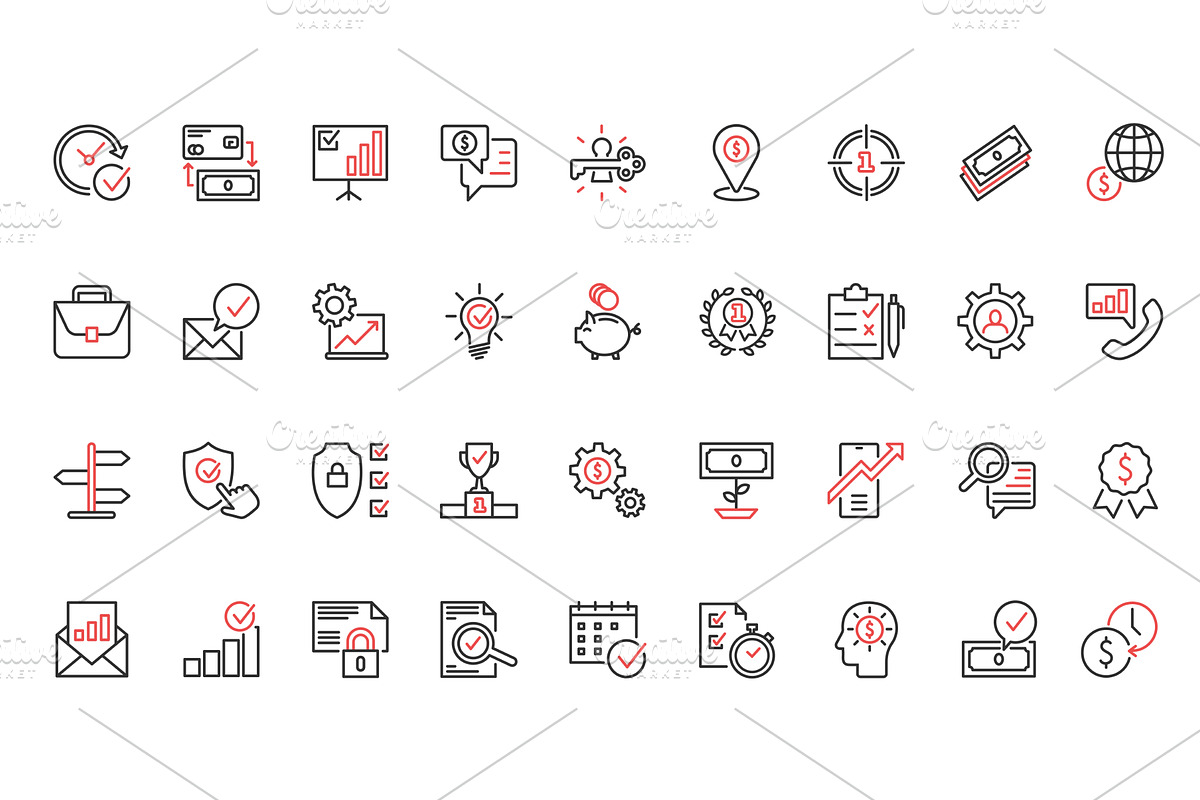 Business communication icons, a Finance Illustration by Lemberg Vector