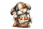 Whimsical Funny Easter Bunny Clipart, an Illustration by Craft Nest (Thumbnail 11 of 12)