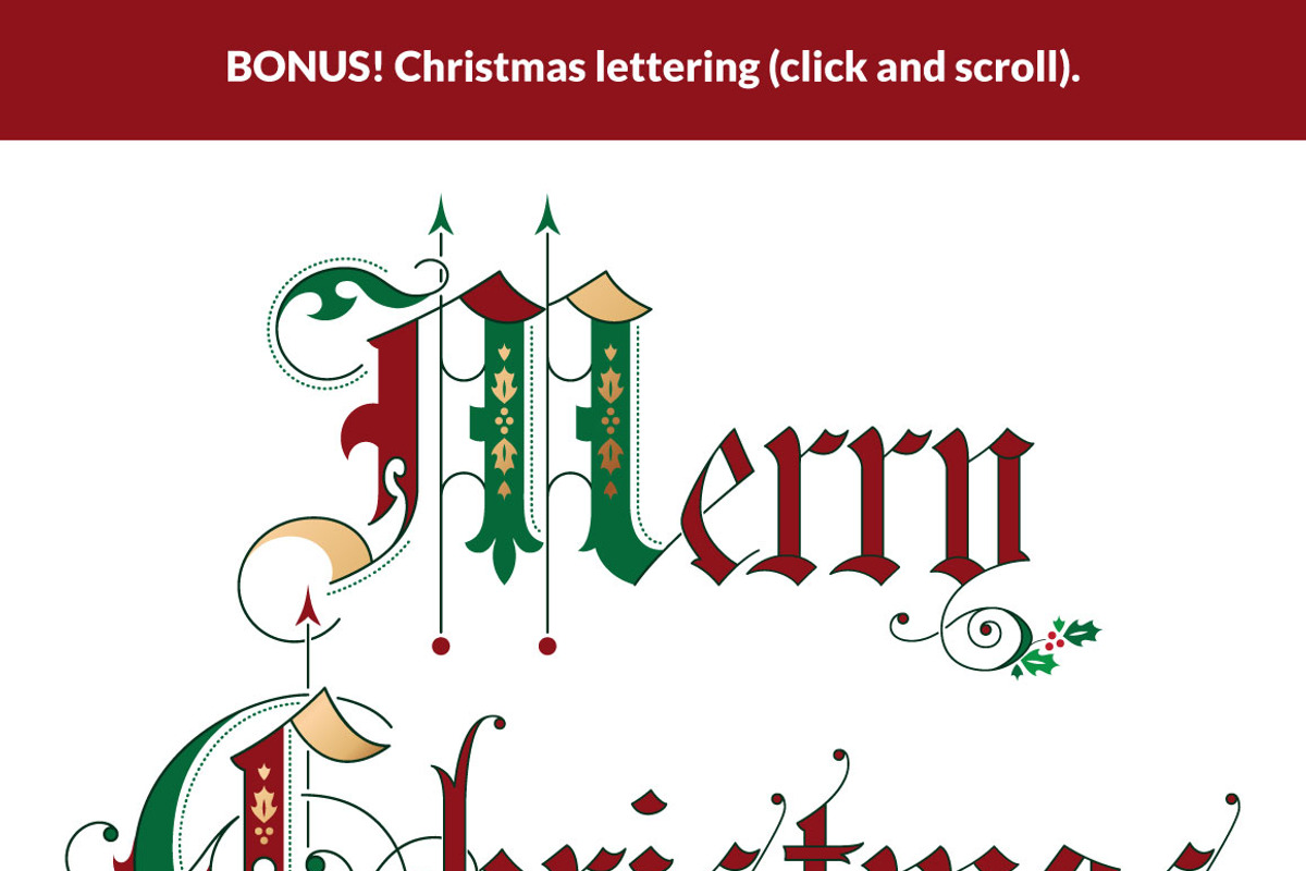 Christmas gothic ornamental alphabet preview 7