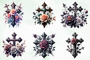 Halloween Gothic Cross and Rose, an Illustration by Creative Art (Thumbnail 4 of 4)