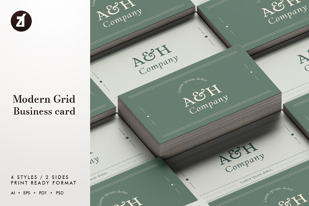 Modern Grid - Business card template, a Business Card Template by Chanut is industries (Photo 1 of 3)