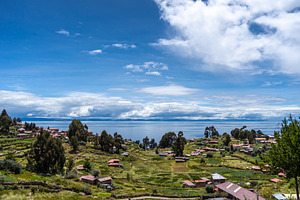 Houses and cultivated fields on Taquile Island, Lake Titicaca, P, a Nature Photo by GoodGoods