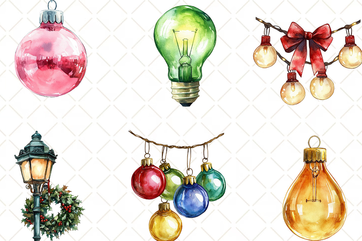Christmas Light Clipart, an Illustration by Black Bird Studio (Photo 3 of 6)