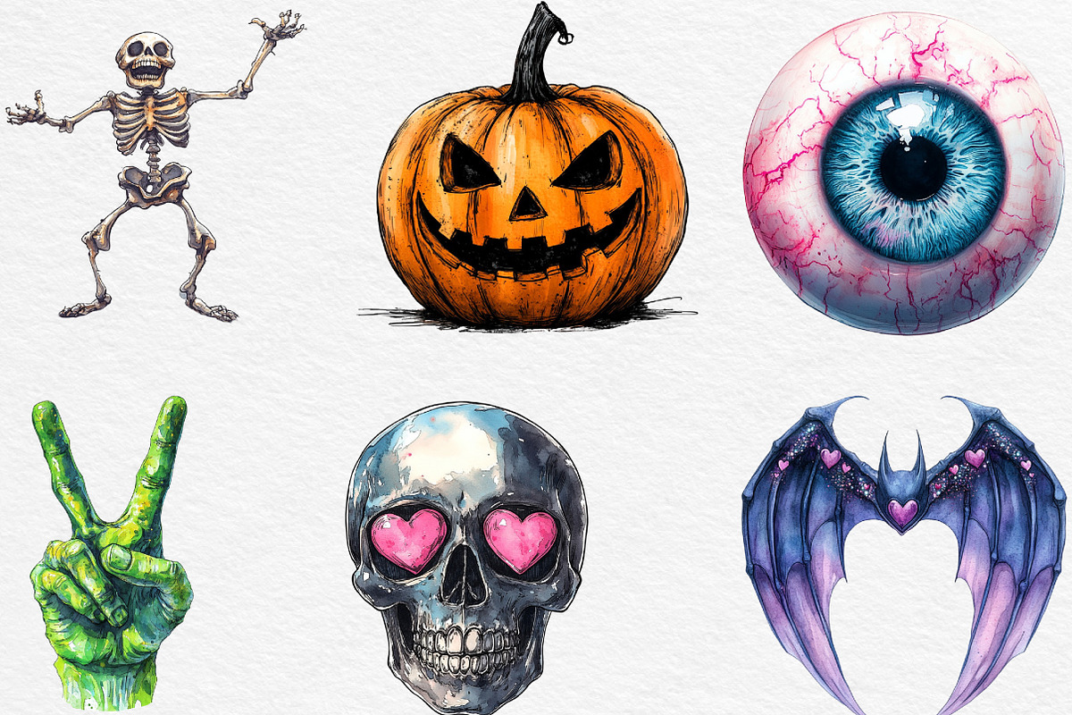 Pop Art Halloween Clipart, an Illustration by Black Bird Studio (Photo 6 of 6)