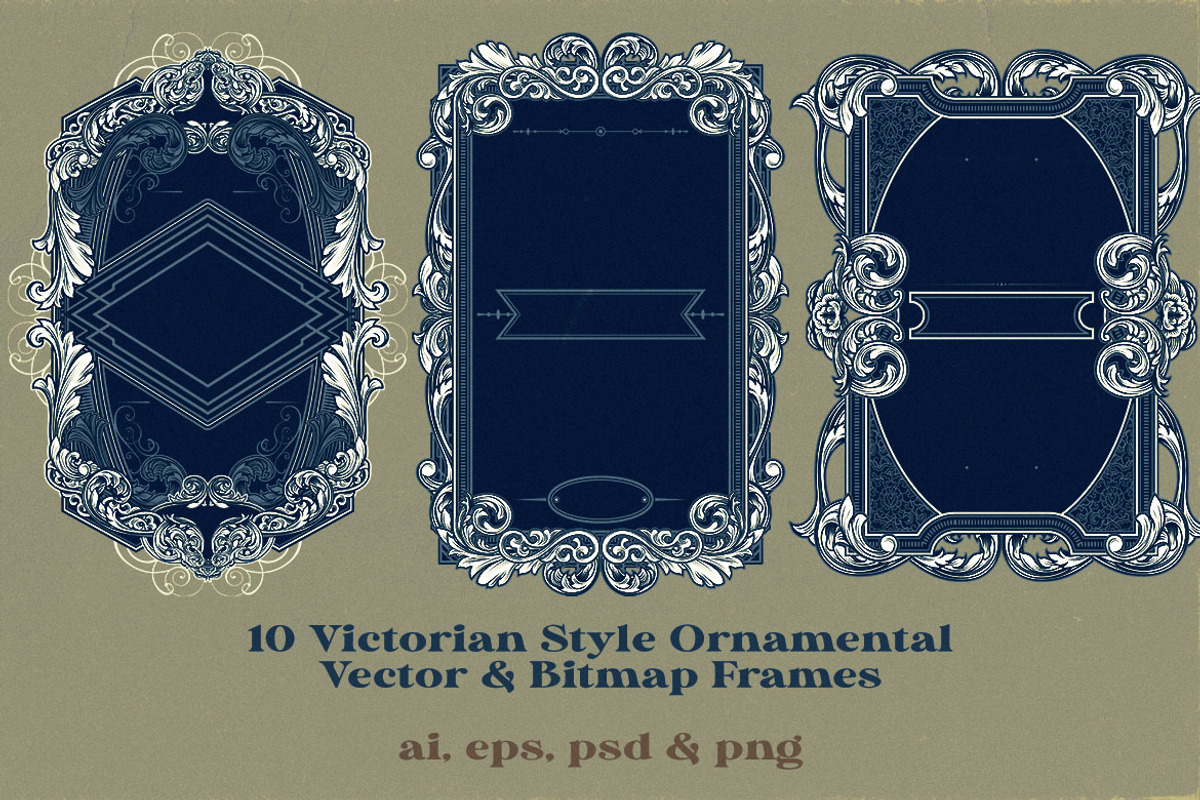 10 Frames Vol.8 - Victorian Ornament, a Background Graphic by Cruzine (Photo 7 of 8)