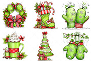 Green Christmas Clipart Png, an Illustration by Craft Nest (Thumbnail 8 of 11)